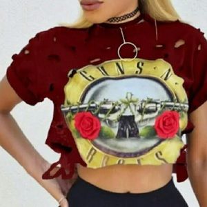 Guns and Roses Crop Top